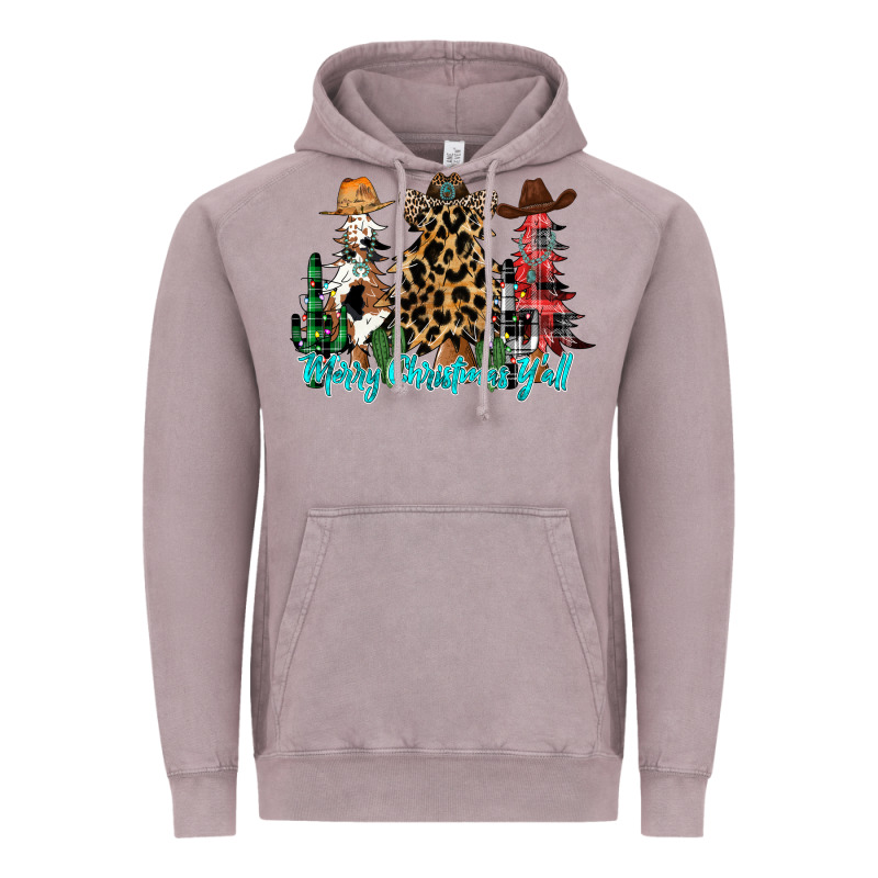 Merry Christmas Y'all Christmas Trees Vintage Hoodie by CowhideDigitalArt | Teevron