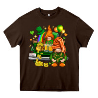 Chocolate Brown St. Patrick's Day gnomies with heart Heavy Core Tee - HowdyJamesFarm