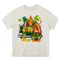 Cream St. Patrick's Day gnomies with heart Heavy Core Tee - HowdyJamesFarm