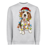 Heather Grey christmas beagle Heavyweight Sweatshirt - RanaPortraitStore
