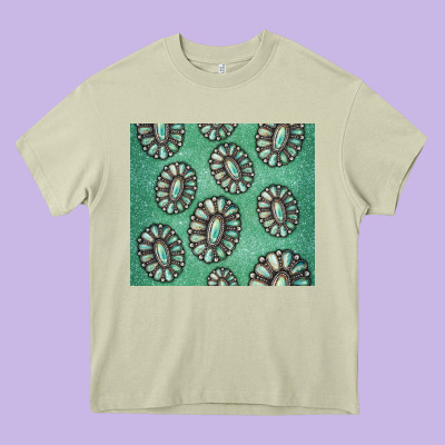 Turquoise Gemstone Glitter Heavy Core Tee Designed By Jasminsmagicworld