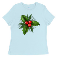 Baby Blue Mistletoe Ladies Tee - BundleAndBundleShop
