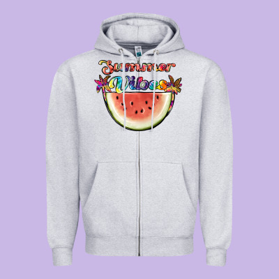 Summer Vibes Zipper Hoodie Designed By Jahusdesignshop