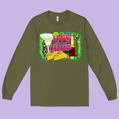 Lets Fiesta Long Sleeve Tee Designed By Cowhidedigitalart
