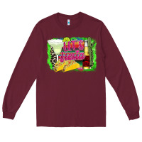 Burgundy Lets Fiesta Long Sleeve Tee - CowhideDigitalArt