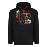 Black little sister biggest fan soccer Heavyweight Hoodie - Jasminsmagicworld