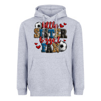 Heather Grey little sister biggest fan soccer Heavyweight Hoodie - Jasminsmagicworld