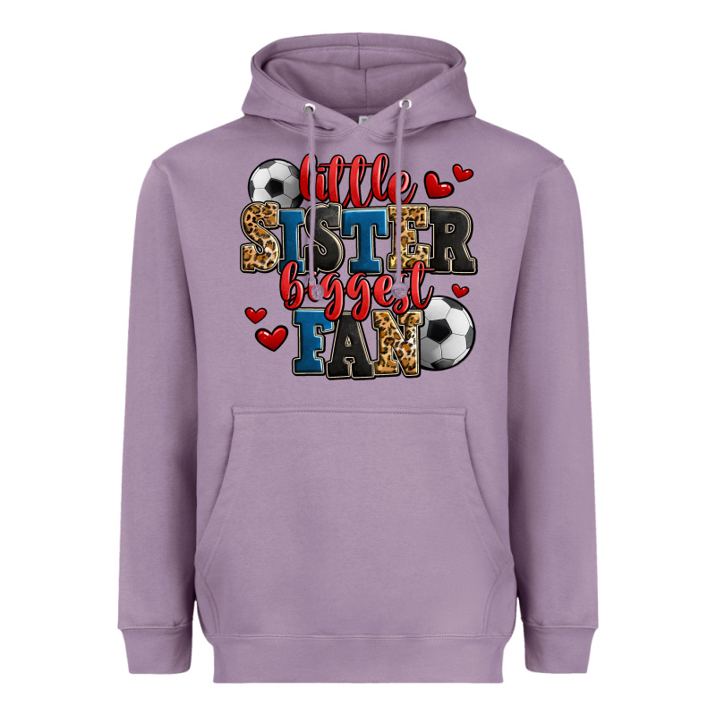 Little Sister Biggest Fan Soccer Heavyweight Hoodie by Jasminsmagicworld | Teevron