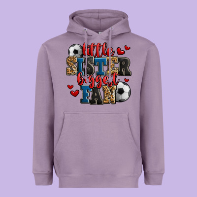 Little Sister Biggest Fan Soccer Heavyweight Hoodie Designed By Jasminsmagicworld