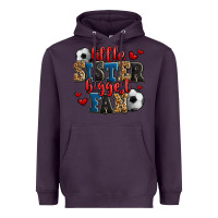 Plum little sister biggest fan soccer Heavyweight Hoodie - Jasminsmagicworld
