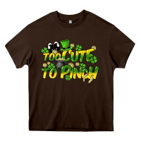 Chocolate Brown Too cute to pinch St. Patrick's Day Heavy Core Tee - HowdyJamesFarm