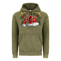Vintage Olive merry Christmas santa Vintage Hoodie - CowhideDigitalArt