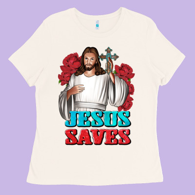 Jesus Saves Ladies Tee Designed By Bundleandbundleshop