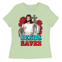 Matcha Jesus Saves Ladies Tee - BundleAndBundleShop