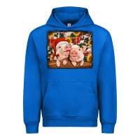 Cobalt christmas pigs Urban Hoodie - Jasminsmagicworld