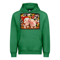 Emerald christmas pigs Urban Hoodie - Jasminsmagicworld