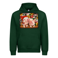 Foreset Green christmas pigs Urban Hoodie - Jasminsmagicworld