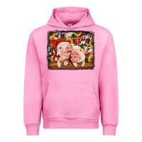 Fuchsia Pink christmas pigs Urban Hoodie - Jasminsmagicworld