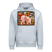 Heather Grey christmas pigs Urban Hoodie - Jasminsmagicworld