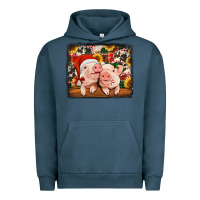 Pigment Midnight Navy christmas pigs Urban Hoodie - Jasminsmagicworld