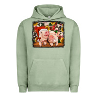 Pigment Oil Green christmas pigs Urban Hoodie - Jasminsmagicworld