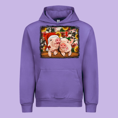 Christmas Pigs Urban Hoodie Designed By Jasminsmagicworld