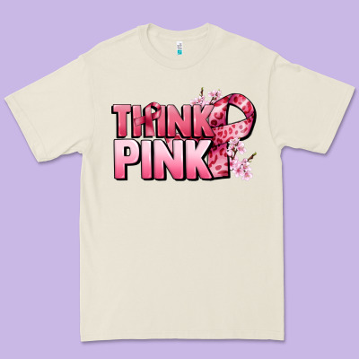 Think Pink Cancer Awareness Premium Tee Designed By Fadigitalartstudio