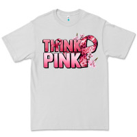 Dove Grey Think pink Cancer Awareness Premium Tee - FaDigitalArtStudio
