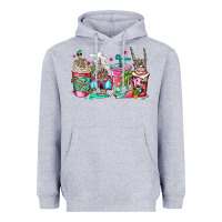 Heather Grey skeleton summer coffee cups Heavyweight Hoodie - Jasminsmagicworld