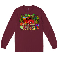 Burgundy it's The Most Wonderful Time of the year Long Sleeve Tee - CowhideDigitalArt