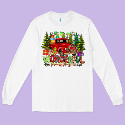 It's The Most Wonderful Time Of The Year Long Sleeve Tee Designed By Cowhidedigitalart