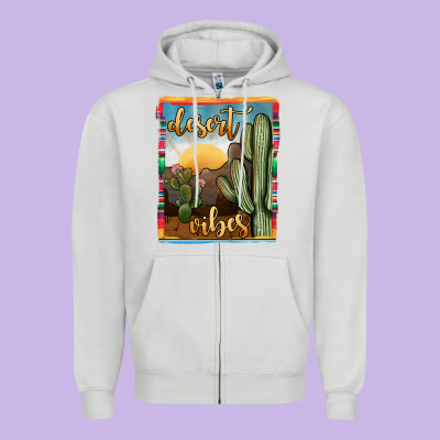 Desert Vibes Zipper Hoodie Designed By Jahusdesignshop