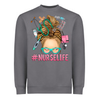 Storm blonde messy bun nurse life Heavyweight Sweatshirt - RanaPortraitStore