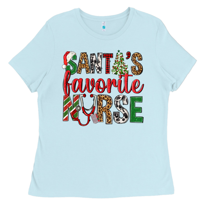 Santa's Favorite Nurse Ladies Tee by BundleAndBundleShop | Teevron