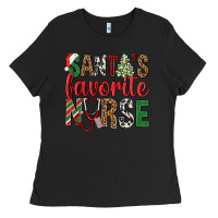 Black Santa's Favorite Nurse Ladies Tee - BundleAndBundleShop