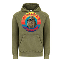 Vintage Olive Retro Sunset Just A Girl Who Loves Bigfoot Vintage Hoodie - artisFamous