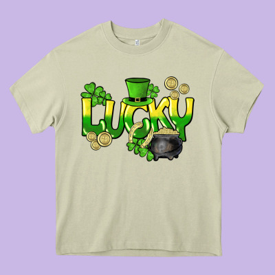 Lucky St. Patrick's Day Heavy Core Tee Designed By Howdyjamesfarm