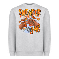 Heather Grey orange galaxy sneaker girl afro woman Heavyweight Sweatshirt - RanaPortraitStore