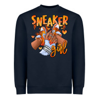 Navy orange galaxy sneaker girl afro woman Heavyweight Sweatshirt - RanaPortraitStore