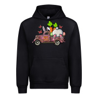 Black happy easter pink truck with bunny Urban Hoodie - RanaPortraitStore
