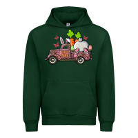 Forest Green happy easter pink truck with bunny Urban Hoodie - RanaPortraitStore