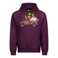 Mauve Wine happy easter pink truck with bunny Urban Hoodie - RanaPortraitStore