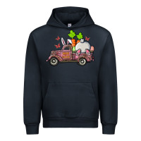 Navy happy easter pink truck with bunny Urban Hoodie - RanaPortraitStore