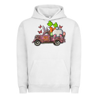 Pigment Lunar Rock happy easter pink truck with bunny Urban Hoodie - RanaPortraitStore