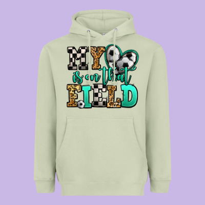 My Heart Is On That Field Soccer Heavyweight Hoodie Designed By Jasminsmagicworld
