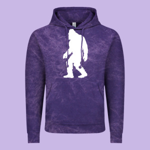 Bigfoot Walking Silhouette Vintage Hoodie Designed By Artisfamous