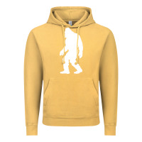 Vintage Mustard bigfoot walking silhouette Vintage Hoodie - artisFamous