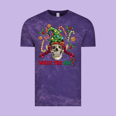 What The Elf Skull Vintage Tee Designed By Fadigitalartstudio