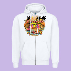 Summer Vibes2 Zipper Hoodie Designed By Jahusdesignshop