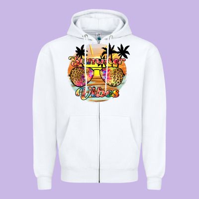 Summer Vibes2 Zipper Hoodie Designed By Jahusdesignshop